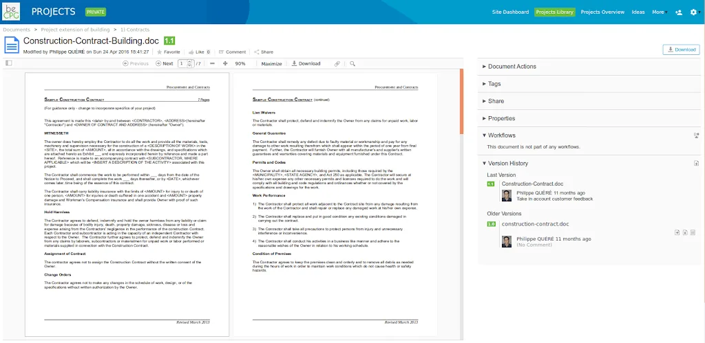 Manage your construction projects with Alfresco and beCPG