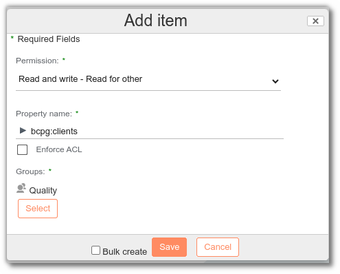 Create fied permissions