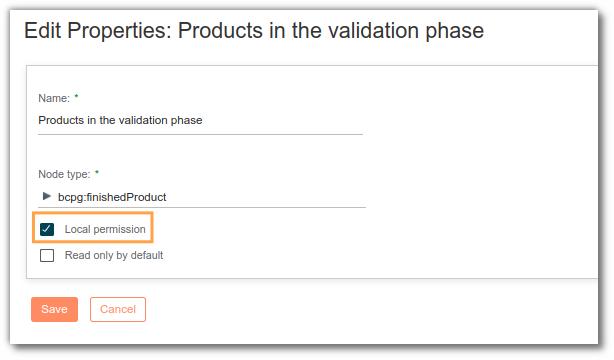 Create a security rule with a local permission