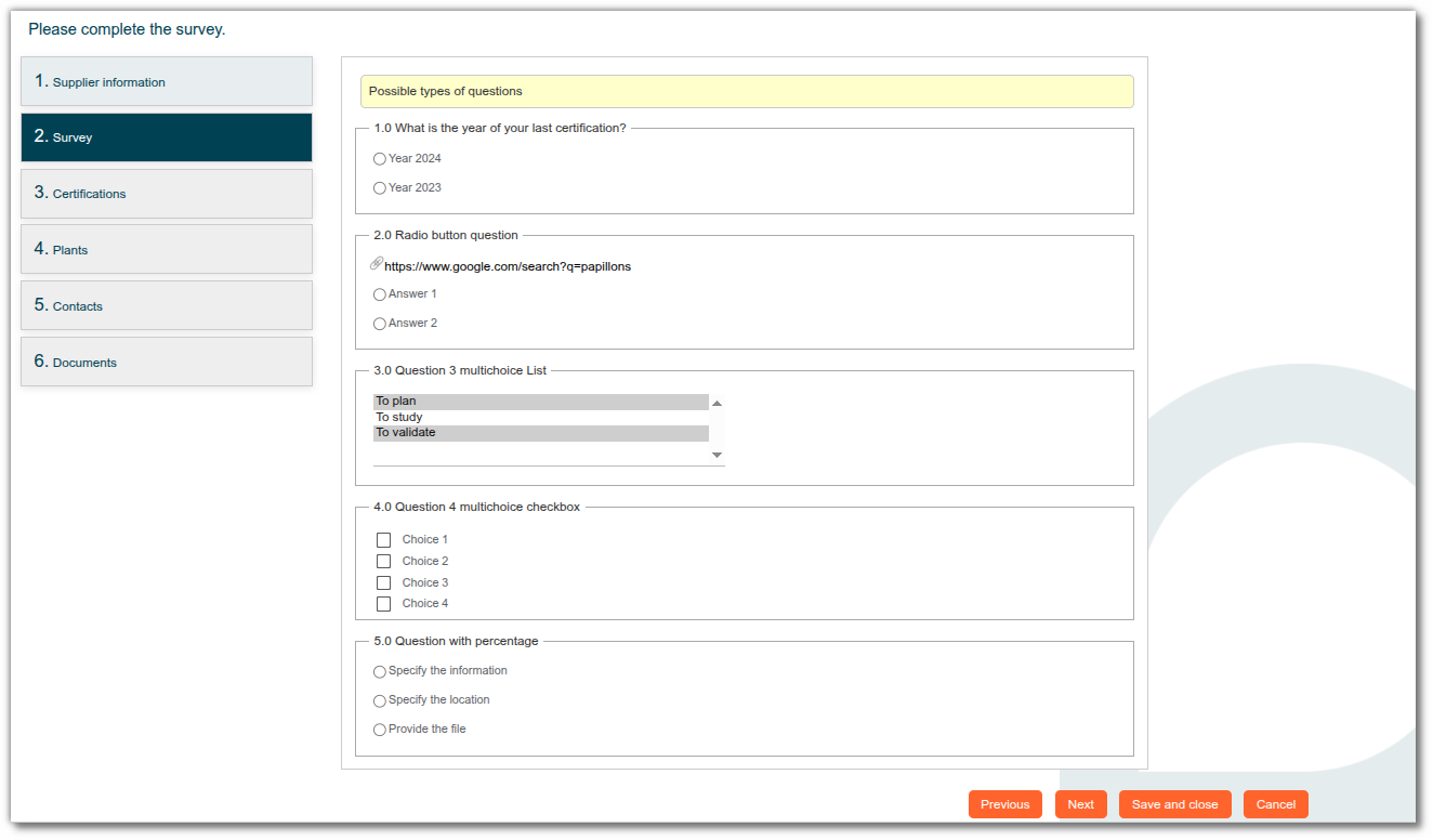 Project deliverables wizard view