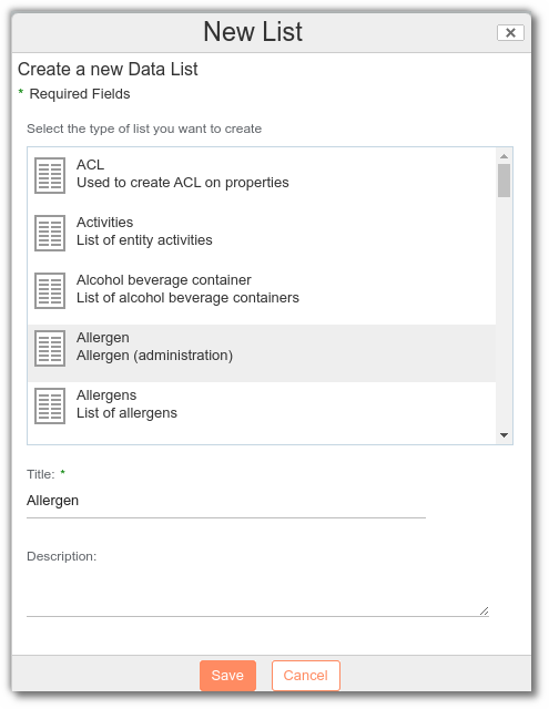Rename a list to an entity