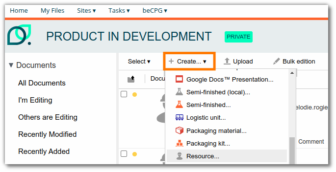 Create resource