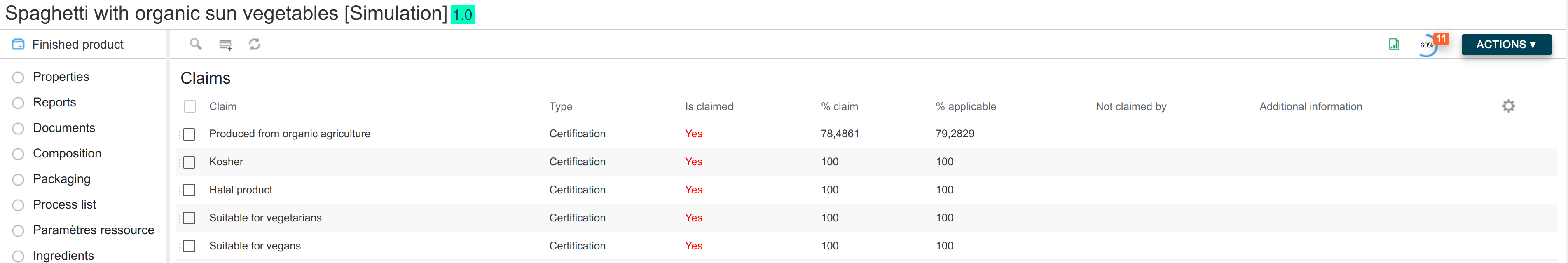Claim List