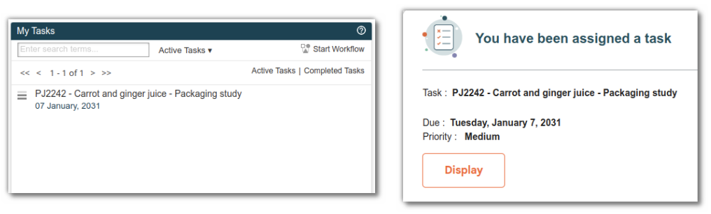 View tasks in the user dashboard