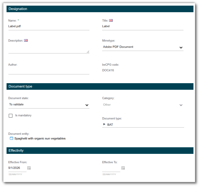 Document properties