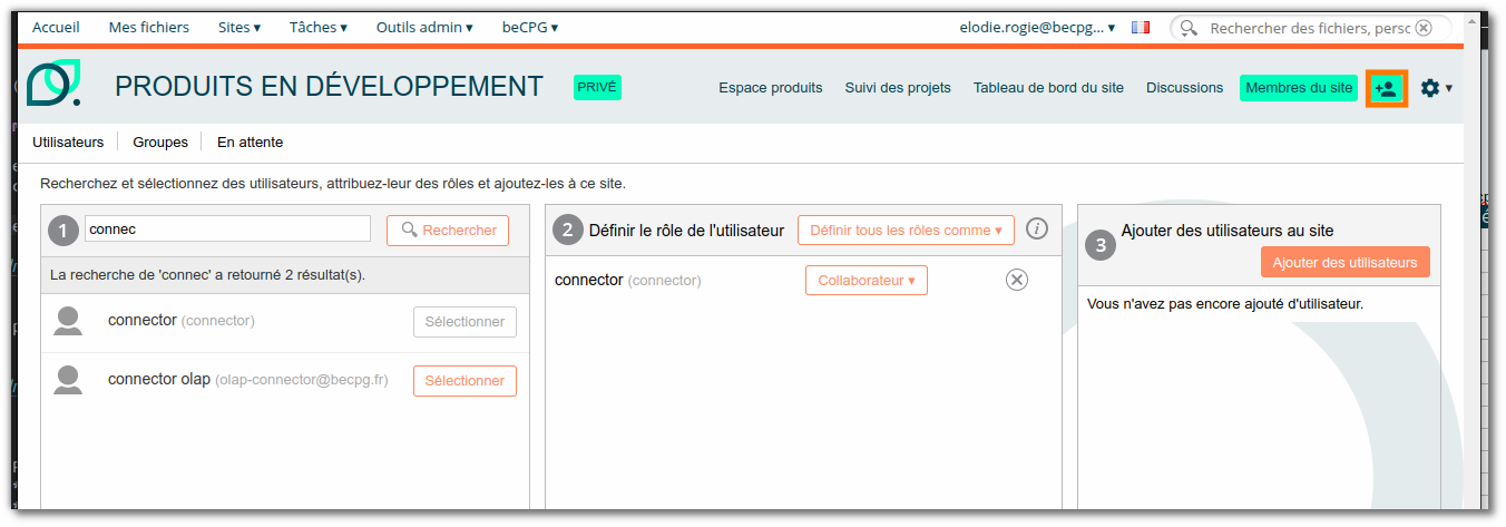 Ajouter des utilisateurs sur un site