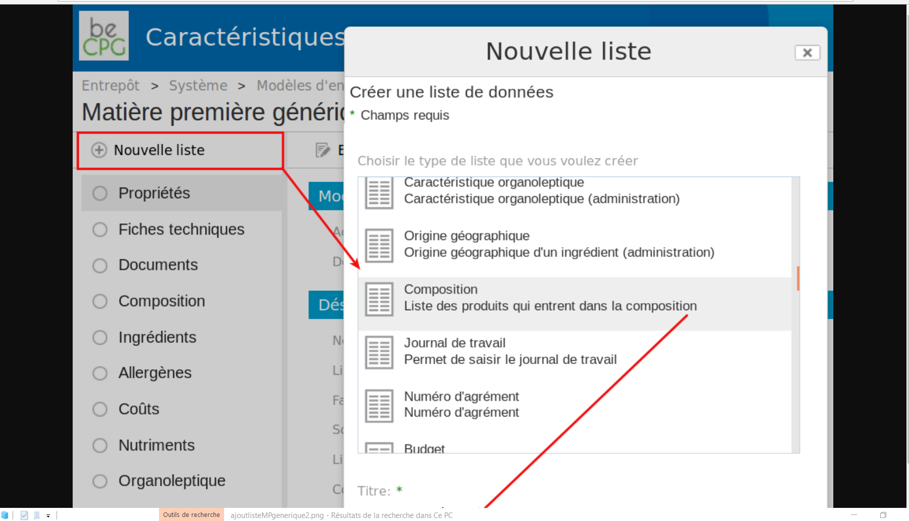 Création d'un modèle MP Générique 