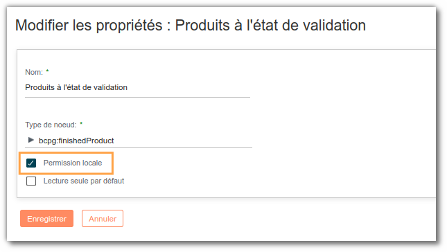 Créer une règle de sécurtité avec une permission locale