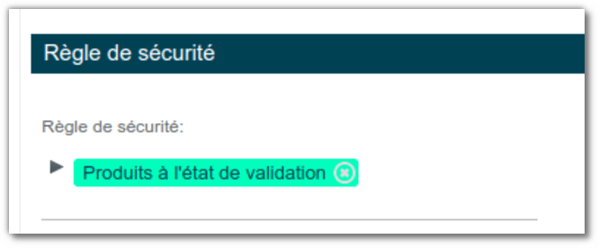 Lier une règle de sécurité à un produit