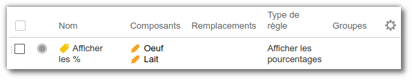 Afficher les pourcentages d'ingrédients dans l'étiquetage