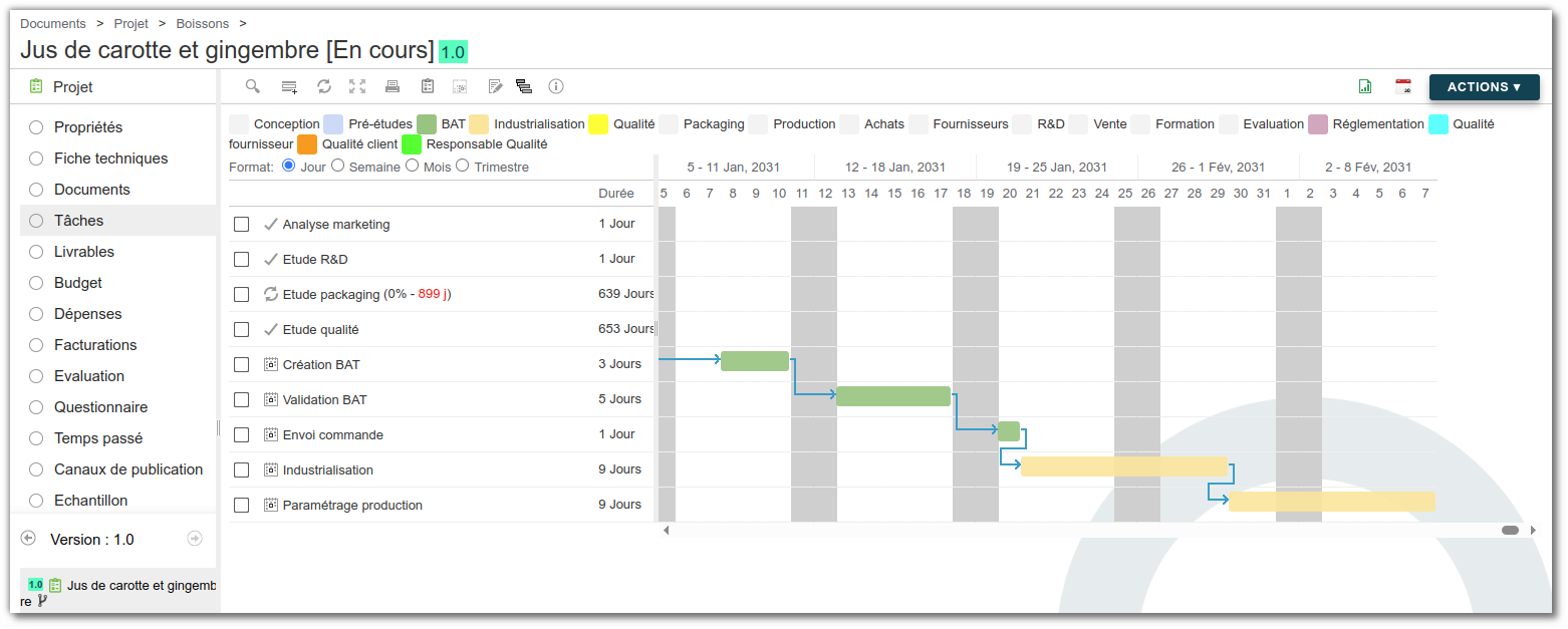 Gestion de projet dans beCPG