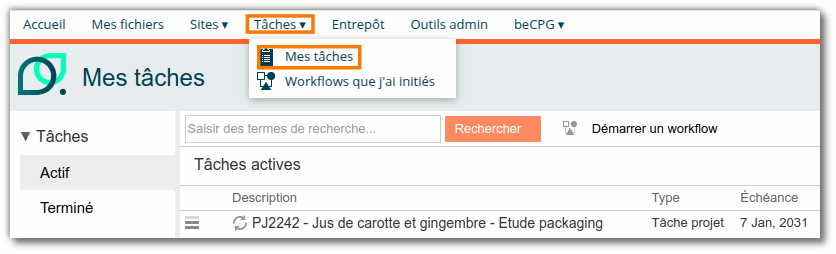 Mes tâches