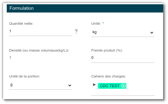 Lier une spécification produit à une entité